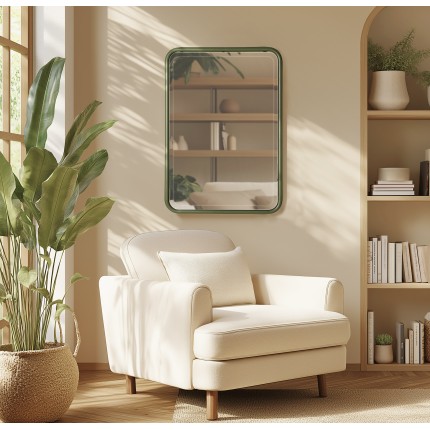 Miroir rectangulaire HELENA en métal vert