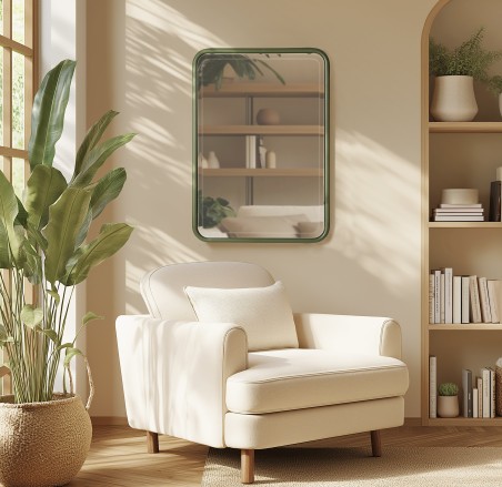 Miroir rectangulaire HELENA en métal vert