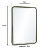 HELENA - Rectangular Mirror with Rounded Corners in Green Metal