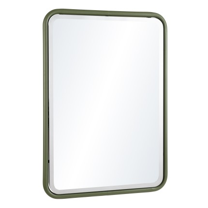 HELENA - Rectangular Mirror with Rounded Corners in Green Metal