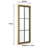 HELENA - Rectangular Glass Roof Style Mirror in Pine and Green Metal