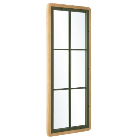 Miroir rectangulaire HELENA - Pin et métal vert