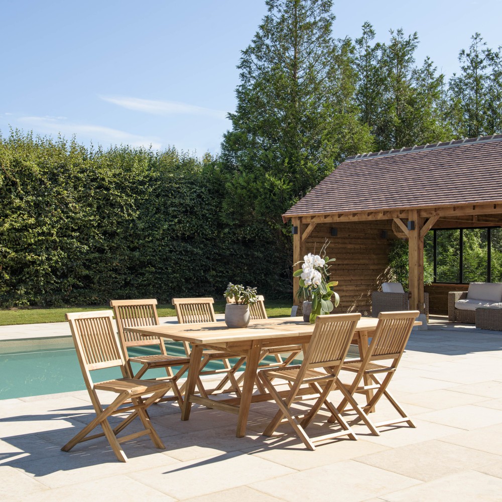 FUN Teak Garden Furniture Set for 8/10 People FUN Teak Garden Furniture Set for 8/10 People
