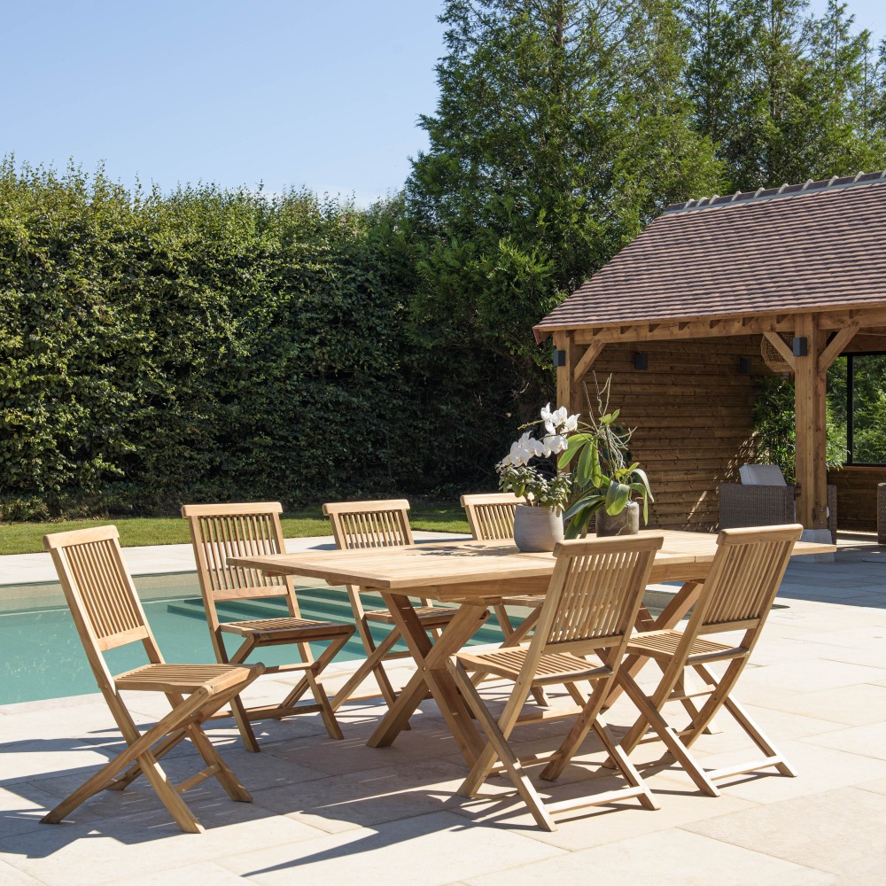 FUN Teak Garden Furniture Set for 8/10 People FUN Teak Garden Furniture Set for 8/10 People