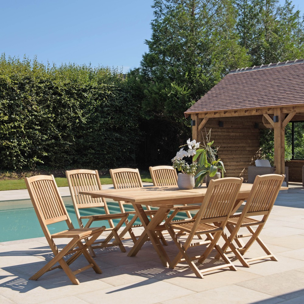 FUN Teak Garden Furniture Set for 8/10 People FUN Teak Garden Furniture Set for 8/10 People