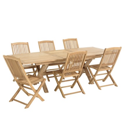 FUN Teak Garden Furniture Set for 8/10 People