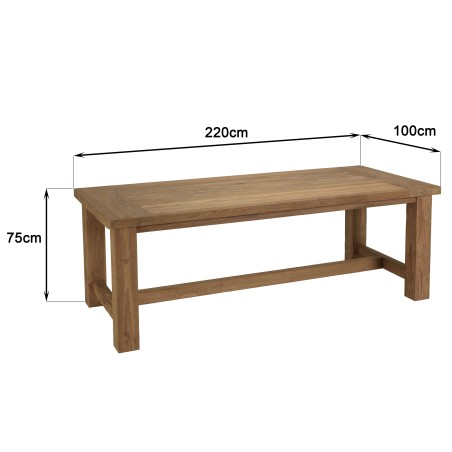 KALLY Garden Dining Table 220x100cm - Recycled Teak