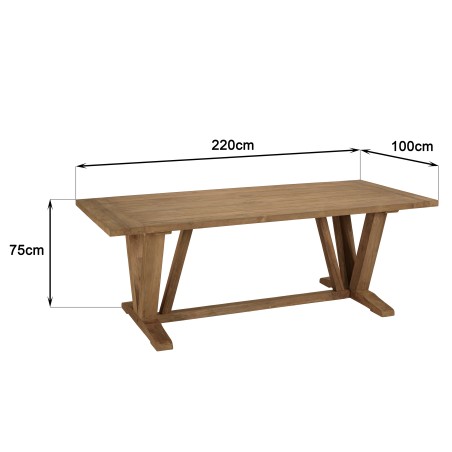 Ensemble table teck et chaises rotin - KALLY Lot n°19