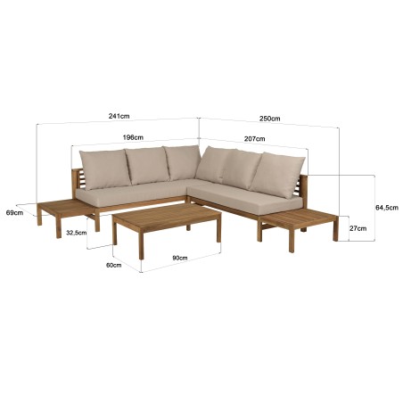 VICTOIRE 5-Seater Garden Furniture Set in Oiled Acacia