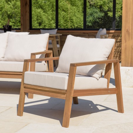 VICTOIRE - BONIFACIO 5-Seater Garden Furniture Set in Oiled Acacia