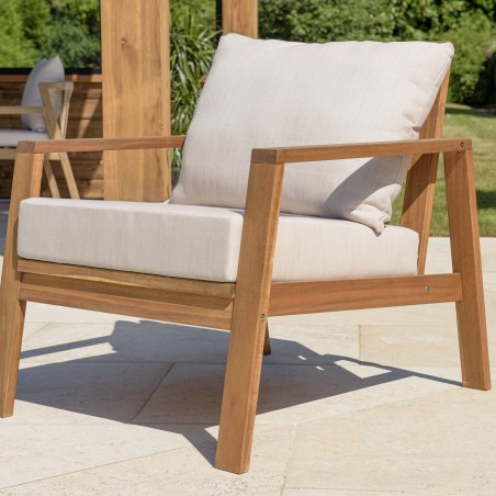 VICTOIRE - BONIFACIO 5-Seater Garden Furniture Set in Oiled Acacia