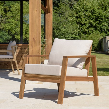 VICTOIRE - BONIFACIO 5-Seater Garden Furniture Set in Oiled Acacia