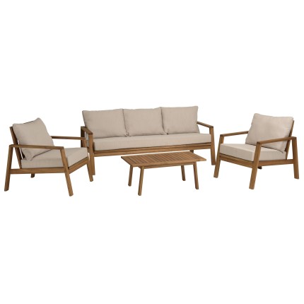 VICK- BONIFACIO 5-Seater Garden Furniture Set in Oiled Acacia