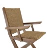 Lot de 2 fauteuils pliants VICK- Acacia huilé et rotin synthétique