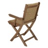 Lot de 2 fauteuils pliants VICTOIRE - Acacia huilé et rotin synthétique