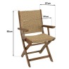 Lot de 2 fauteuils pliants VICTOIRE - Acacia huilé et rotin synthétique