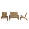 VICK 4-Seater Garden Furniture Set - Acacia & Rattan