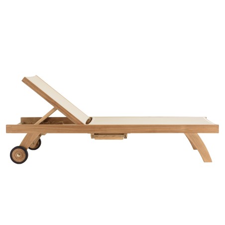 HARRIS - Beige textilene sun lounger