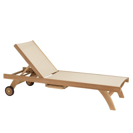 HARRIS - Beige textilene sun lounger
