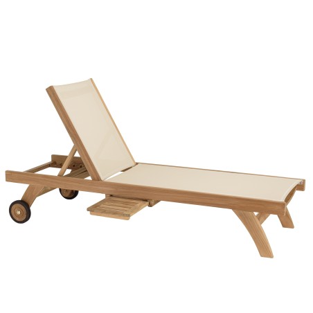 HARRIS - Beige textilene sun lounger