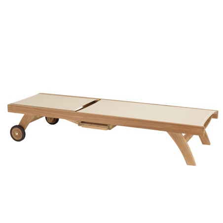 HARRIS - Beige textilene sun lounger