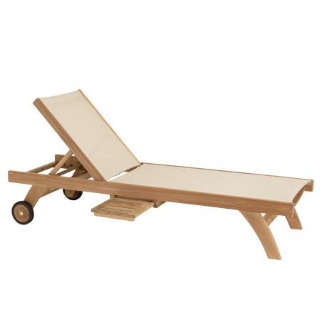 HARRIS - Beige textilene sun lounger