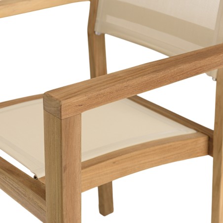 HARRIS - Lot de 2 fauteuils empilables textilène couleur beige