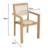 HARRIS - Lot de 2 fauteuils empilables textilène couleur beige