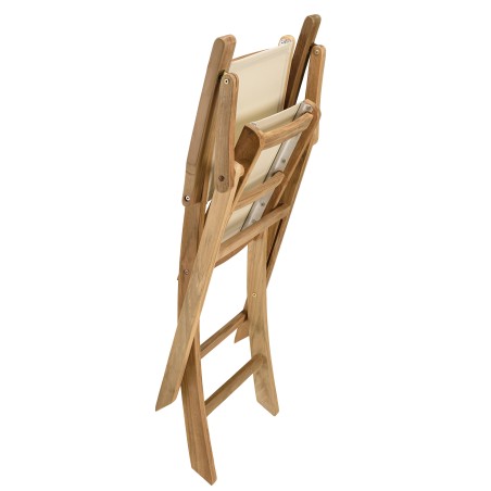 HARRIS - Lot de 2 fauteuils pliants textilène couleur beige