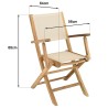 HARRIS - Set of 2 beige textilene folding armchairs