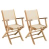 HARRIS - Set of 2 beige textilene folding armchairs
