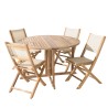 Ensemble de jardin en teck et textilène 4/6 personnes FUN