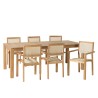 Teak and textilene garden set for 8/10 people