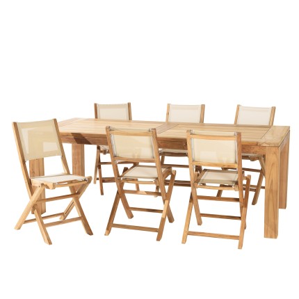 HARRIS - Lot No. 165 Teak and textilene garden furniture for 8/10 people