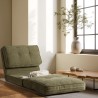 ANGELE - Chauffeuse convertible 1 place en tissu couleur vert