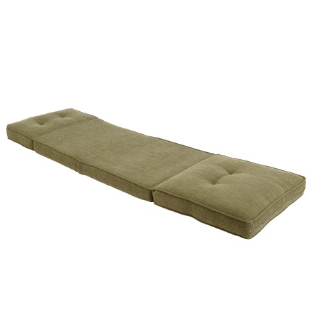 ANGELE - 1-seater convertible armchair in green fabric