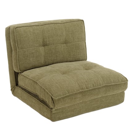 ANGELE - Chauffeuse convertible 1 place en tissu couleur vert