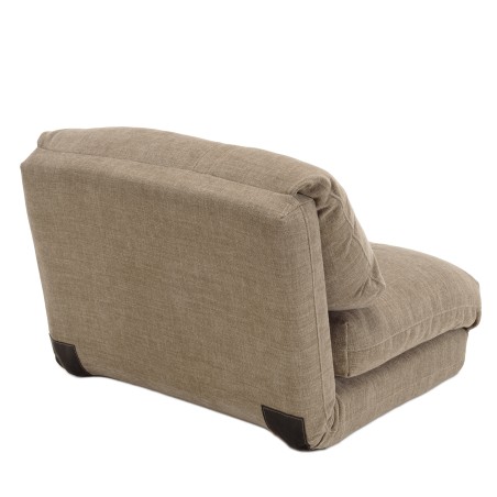 ANGELE - Chauffeuse 1 place multi-position en tissu couleur taupe