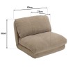 ANGELE - Chauffeuse 1 place multi-position en tissu couleur taupe