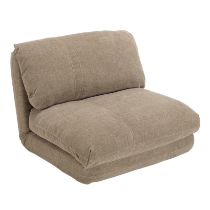 ANGELE - Chauffeuse 1 place multi-position en tissu couleur taupe
