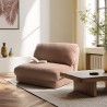 ANGELE - 1-seater multi-position armchair in old pink fabric