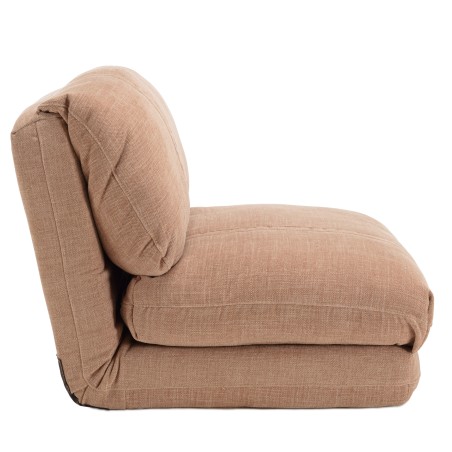 ANGELE - 1-seater multi-position armchair in old pink fabric