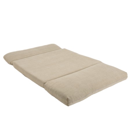 ANGELE - 2-seater convertible armchair in beige fabric