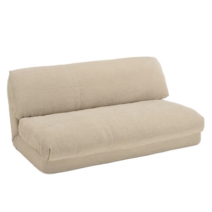 ANGELE - 2-seater convertible armchair in beige fabric