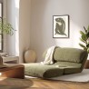 ANGELE - 2-seater convertible armchair in green fabric