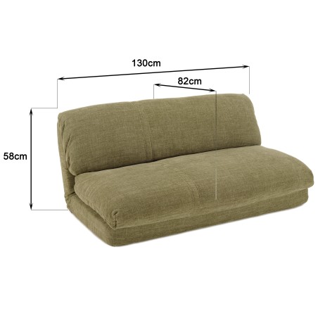 ANGELE - 2-seater convertible armchair in green fabric