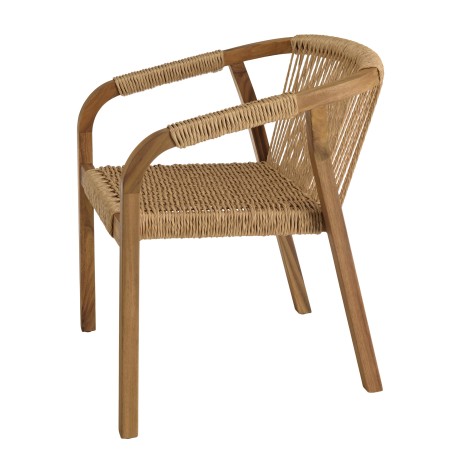 VICK - Lot de 2 fauteuils en acacia huilé et cordage synthétique