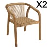 VICK - Lot de 2 fauteuils en acacia huilé et cordage synthétique
