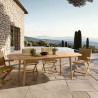 VICK - Table de jardin extensible en acacia huilé 180/240x110cm