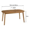 VICK - Table de jardin extensible en acacia huilé 150/200x100cm